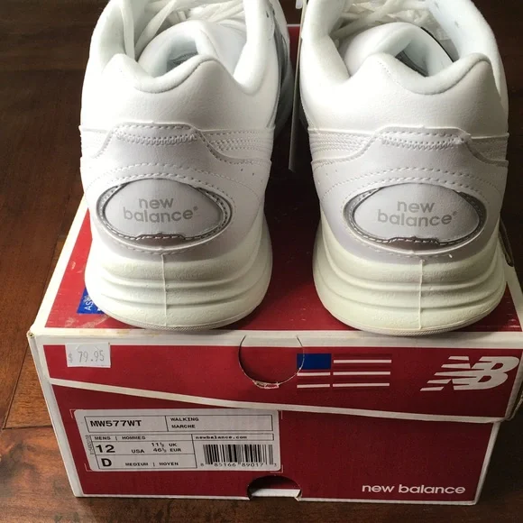 New Balance White Athletic Sneakers - Picture 2 of 9